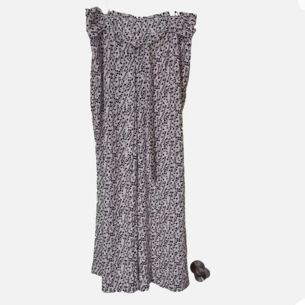 Cato Black White Heart Print High Rise Belted Wide Leg Pants 18W/20W